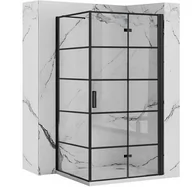 Kabiny prysznicowe - Czarna kabina prysznicowa składana 80x80 Molier Black Rea - miniaturka - grafika 1
