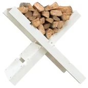 Akcesoria kominkowe - Elior Biały skandynawski stojak na drewno S9-D08 - miniaturka - grafika 1