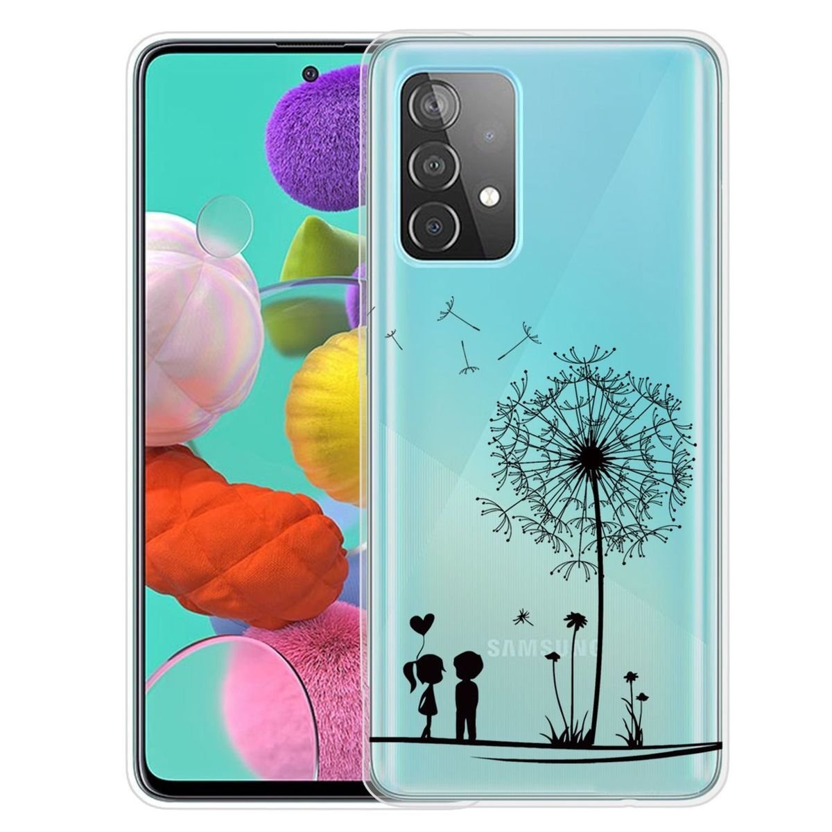 Etui na telefon komórkowy Samsung Cienkie etui ochronne Bumper shell Transparent, Kolor: Dandelion, Wybierz model: Samsung Galaxy A72 5G