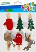 Zabawki kreatywne - Craft With Fun, Ozdoba dekoracyjna klamerki Mix, Boże Narodzenie, 501911 - miniaturka - grafika 1