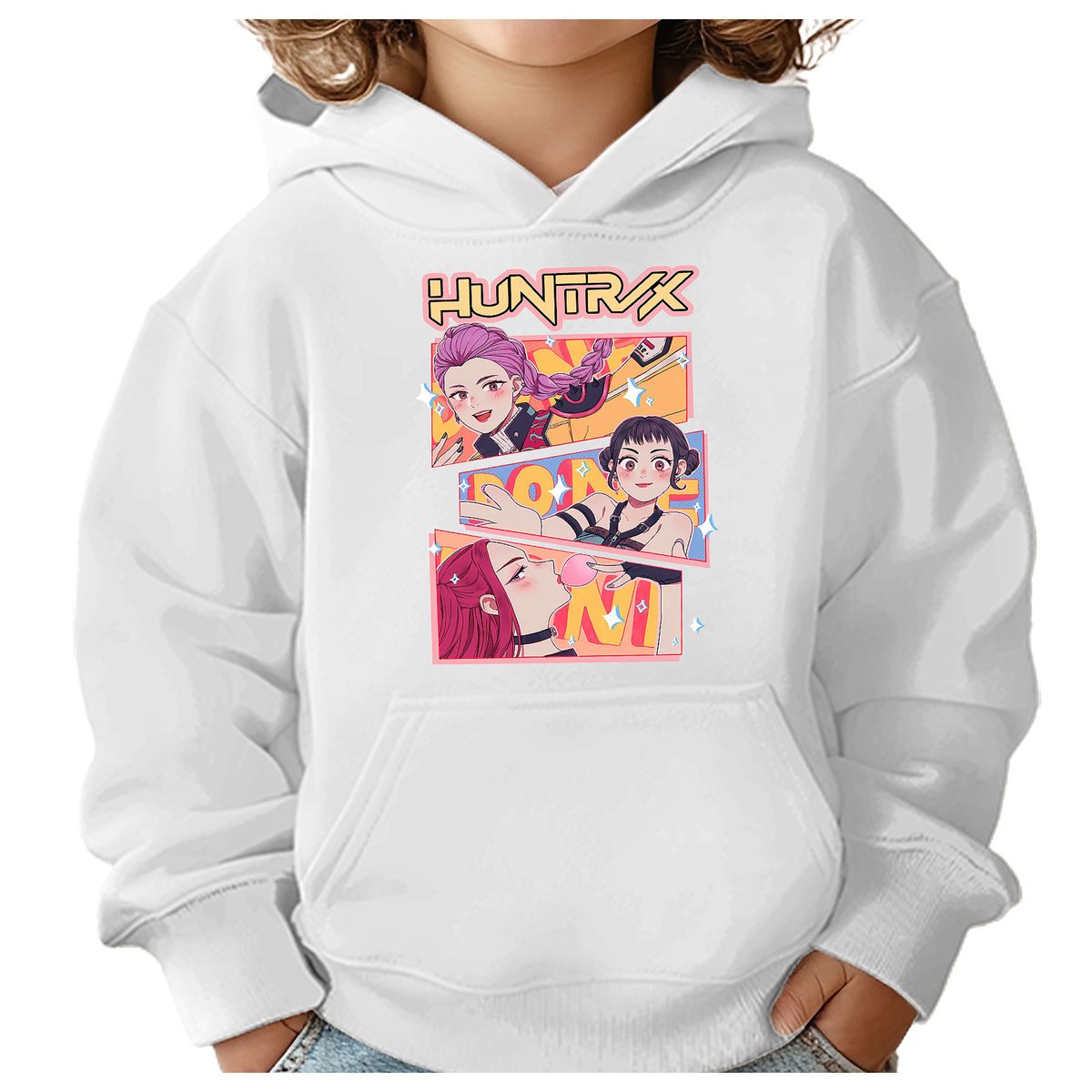 BLUZA DZIECIĘCA KPOP DEMON HUNTERS HUNTRIX 110-116 Z KAPTUREM BAWEŁNIANA