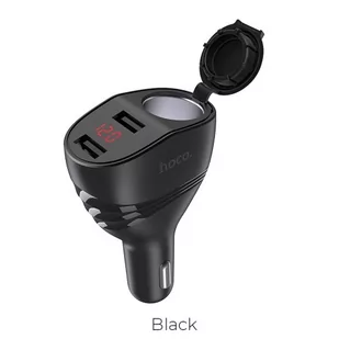 HOCO Ładowarka Ładowarka samochodowa 3.1A 2 porty USB rozdzielacz z wejściem na zapalniczkę Z34 Thunder Power czarna 110293 - Ładowarki samochodowe - miniaturka - grafika 1