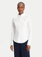Koszule damskie - Tommy Hilfiger Koszula 1985 WW0WW43528 Écru Slim Fit - miniaturka - grafika 1