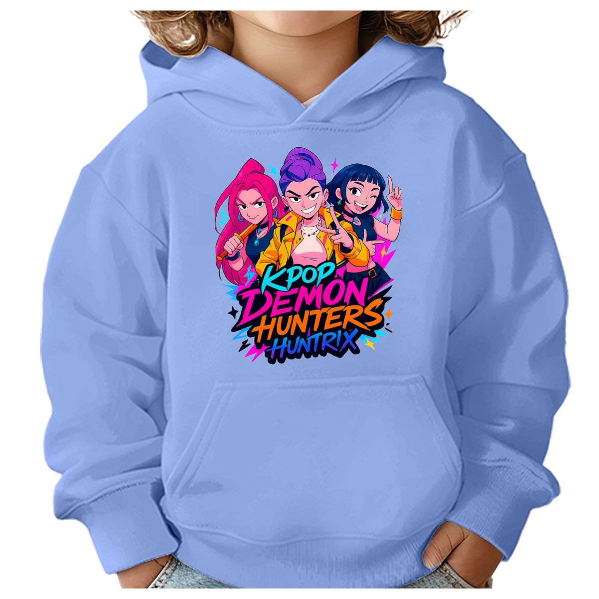 BLUZA DZIECIĘCA KPOP DEMON HUNTERS HUNTRIX 134-140 Z KAPTUREM BAWEŁNIANA