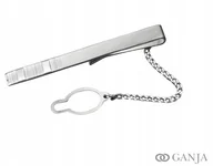 Spinki do mankietów i krawatów - Srebrna spinka do krawata 925+GRAWER SK17 ŚLUB - miniaturka - grafika 1