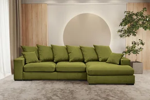 Sofa w kształcie L GABON narożnik funkcja spania Riviera jasnozielony prawy - Narożniki - miniaturka - grafika 1