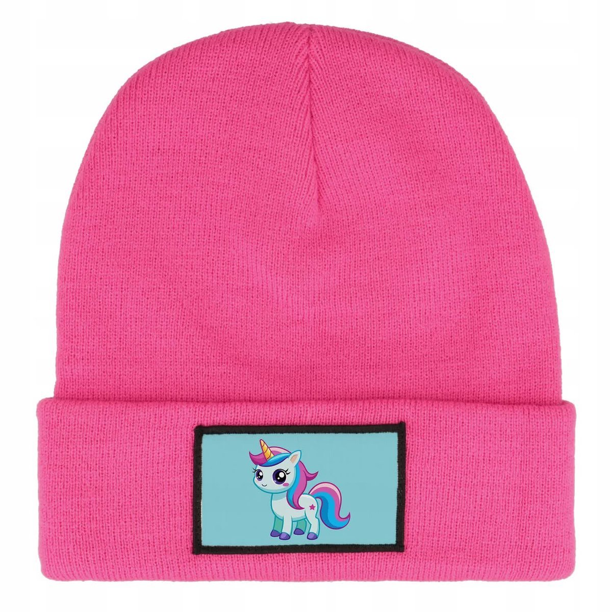 Czapka Zimowa Dziecięca CUTE UNICORN Kucyki Prezent Wzory Różowa