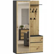 Meble do przedpokoju - Garderoba szafa lustro wieszak szafka na buty antracyt mix artisan V-5 Pl - miniaturka - grafika 1