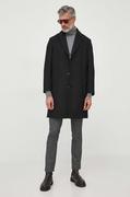 Płaszcze męskie - Sisley płaszcz z domieszką wełny kolor czarny przejściowy - miniaturka - grafika 1
