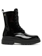 Buty dla dziewczynek - Tommy Hilfiger Trapery Lace-Up Bootie T4A5-34025-0775 S Czarny - miniaturka - grafika 1