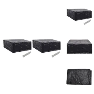 vidaXL Pokrowce na meble ogrodowe 2 szt. 10 oczek 260x260x90 cm - Pokrowce ochronne na meble ogrodowe - Pokrowce na meble ogrodowe - miniaturka - grafika 1