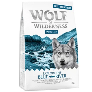 Wolf of Wilderness "Explore The Blue River" Mobility, łosoś i kurczak z wolnego wybiegu - 1 kg - Sucha karma dla psów - miniaturka - grafika 1