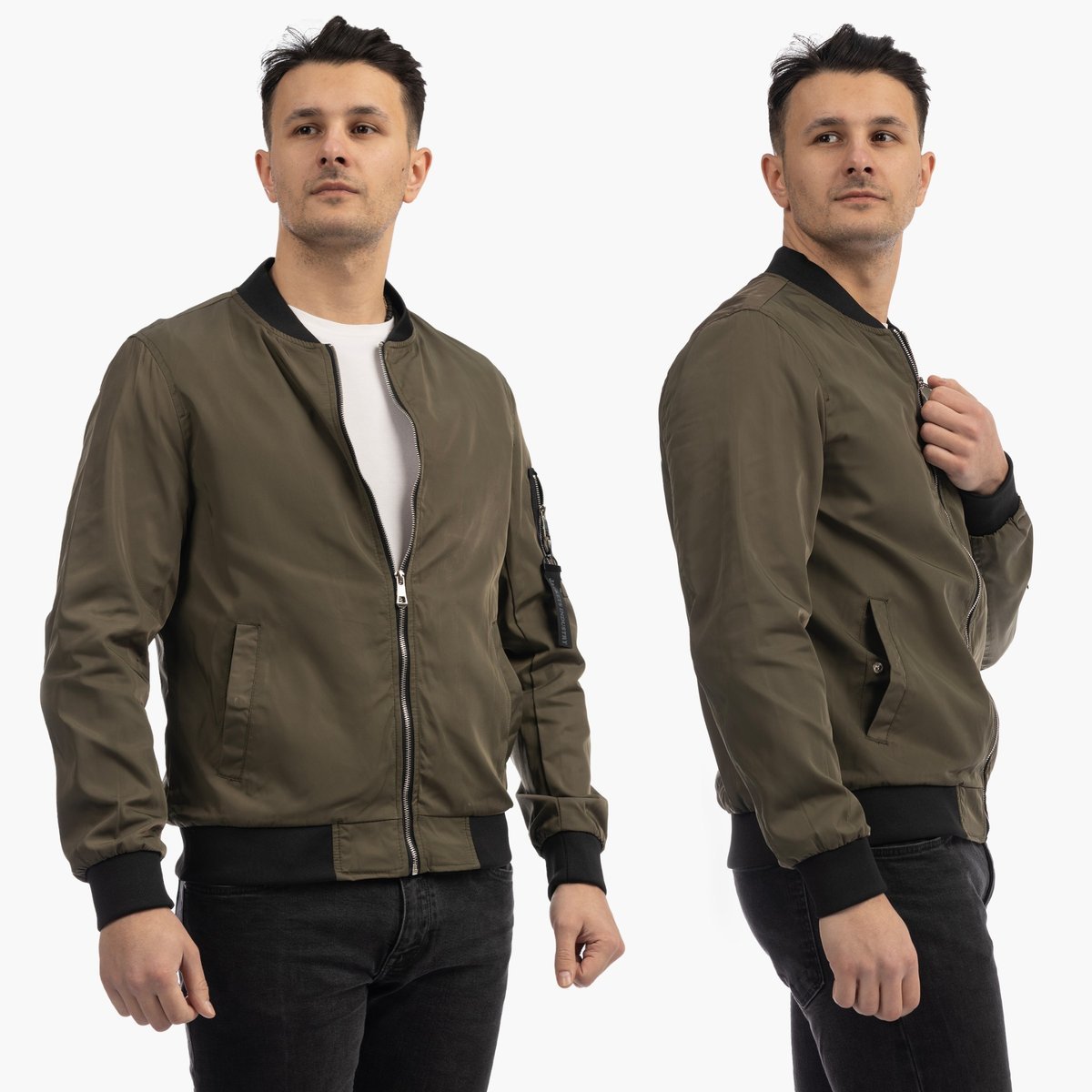 Bomberka Męska Kurtka Przejściowa Lekka Miejska Zielona KYMAXX XL Zielony