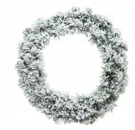 Ozdoby bożonarodzeniowe - Wieniec Świąteczny Ośnieżony Na Drzwi 50 Cm - miniaturka - grafika 1
