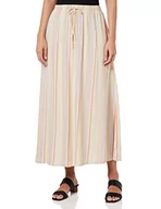 Spódnice - ONLY Damska spódnica midi w paski, Whitecap Gray/Stripes: fioletowa róża + pomarańczowa skórka + irlandzki C, M - miniaturka - grafika 1