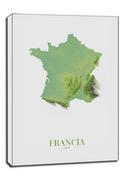 Obrazy i zdjęcia na płótnie - Francja mapa kolorowa - obraz na płótnie Wymiar do wyboru: 20x30 cm - miniaturka - grafika 1