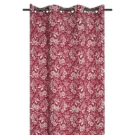 Zasłony - Stof Zasłona Bibury 140x260 czerwona kwiaty - miniaturka - grafika 1