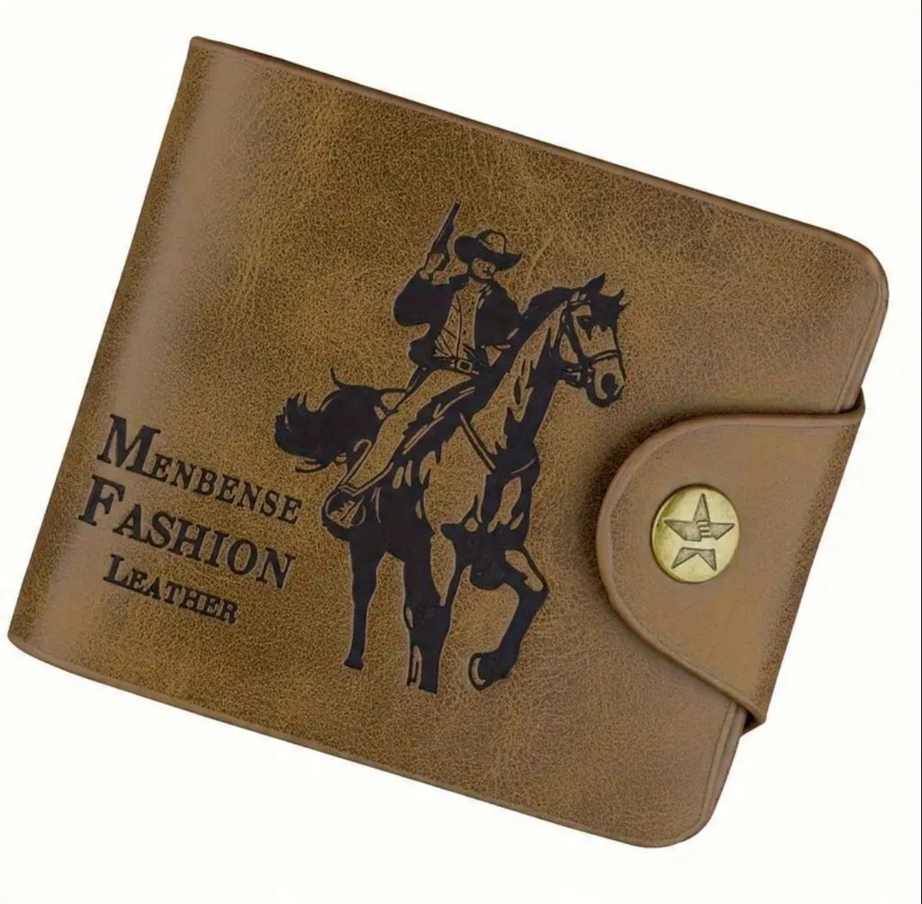 Elegancki Portfel Z Kowbojem Dziki Zachód Kowboj Western Texas