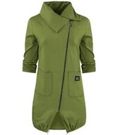 Bluzy damskie - Cienka długa bluza ze skośnym suwakiem i kominem BEATA - miniaturka - grafika 1