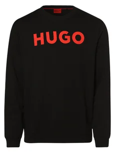 HUGO Męska bluza nierozpinana Mężczyźni Materiał dresowy czarny nadruk, S - Bluzy męskie - miniaturka - grafika 1