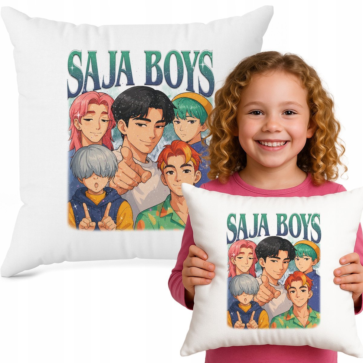 Poduszka Biała Ozdobna SAJABOYS LOVER Bajka Do Przedszkola K-pop Muzyka Wz