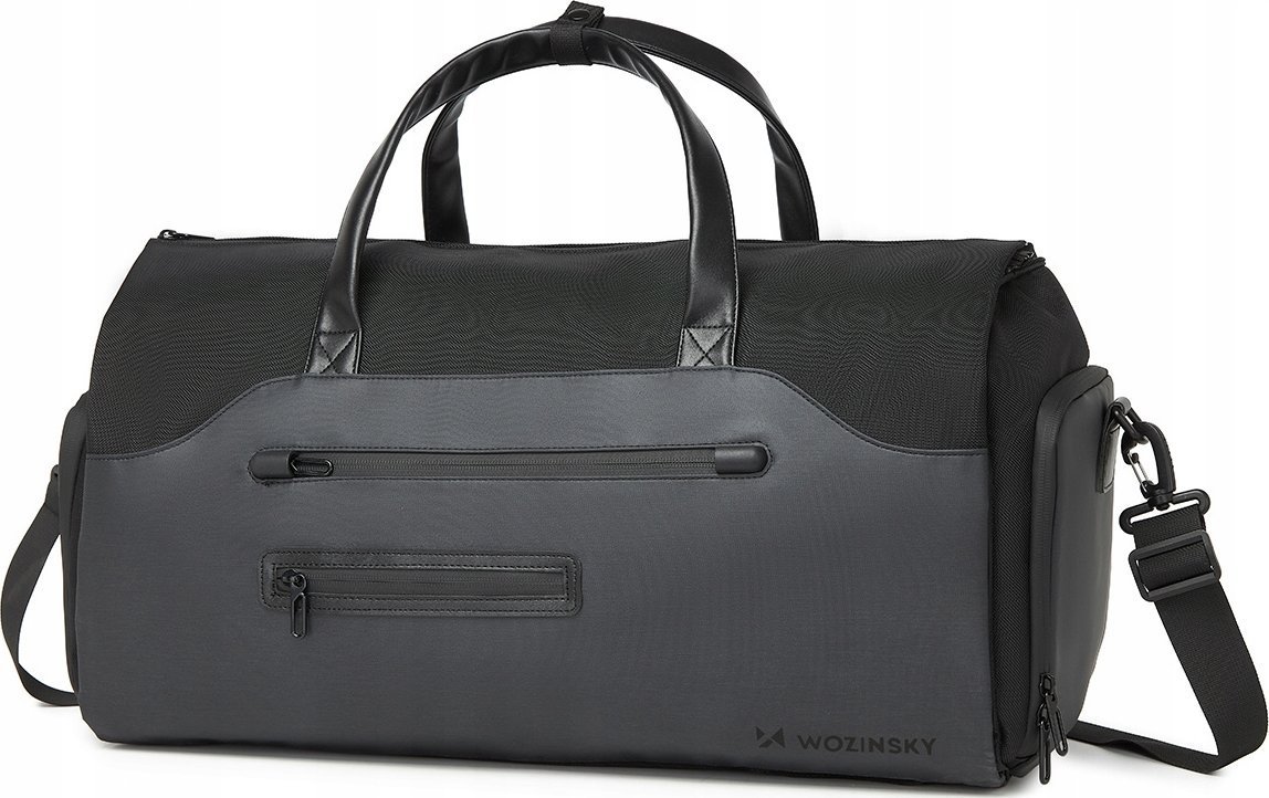 Torba podróżna Wozinsky Premium na garnitur z kieszenią na mokre rzeczy 50 l - czarna