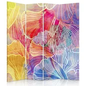Parawany - Parawan pokojowy FEEBY, Płatki abstrakcja, Dwustronny 145x170cm 4-częściowy - miniaturka - grafika 1