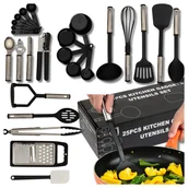 Zabawki kreatywne - ZESTAW AKCESORIÓW PRZYBORÓW KUCHENNYCH 25 EL. OBIERAK TARKA ŁYŻKI MIARKI - miniaturka - grafika 1