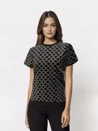 Koszulki i topy damskie - Karl Lagerfeld t-shirt czarny Monogram [rozmiar S] - miniaturka - grafika 1