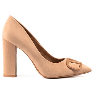 Czółenka damskie Vinceza zamszowe beżowe beżowy - Czółenka - miniaturka - grafika 1