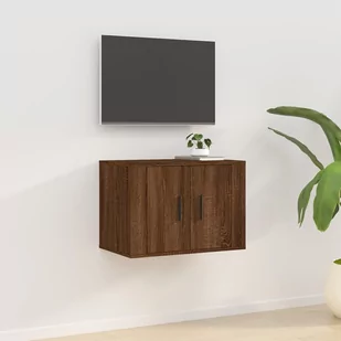 Lumarko Wisząca szafka telewizyjna, brązowy dąb, 57x34,5x40 cm - Szafki RTV - miniaturka - grafika 1