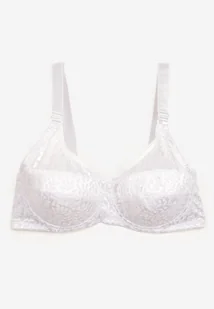 Biały Biustonosz z Regulowanymi Ramiączkami o Koronkowym Wykończeniu Kefefia - Biustonosze - miniaturka - grafika 1