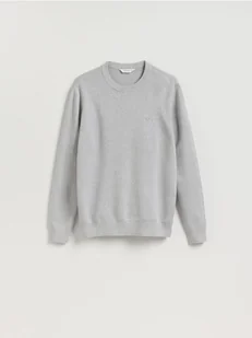Reserved - Sweter z haftem - jasnoszary - Swetry męskie - miniaturka - grafika 1