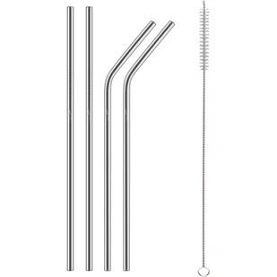 LAMART SŁOMKI METALOWE SREBRNE 4 SZT STRAW LT7052 - Słomki do napojów - miniaturka - grafika 2