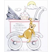 Pasmanteria - Haft krzyżykowy - Zestaw do haftu - Dziewczynka w wózku - miniaturka - grafika 1