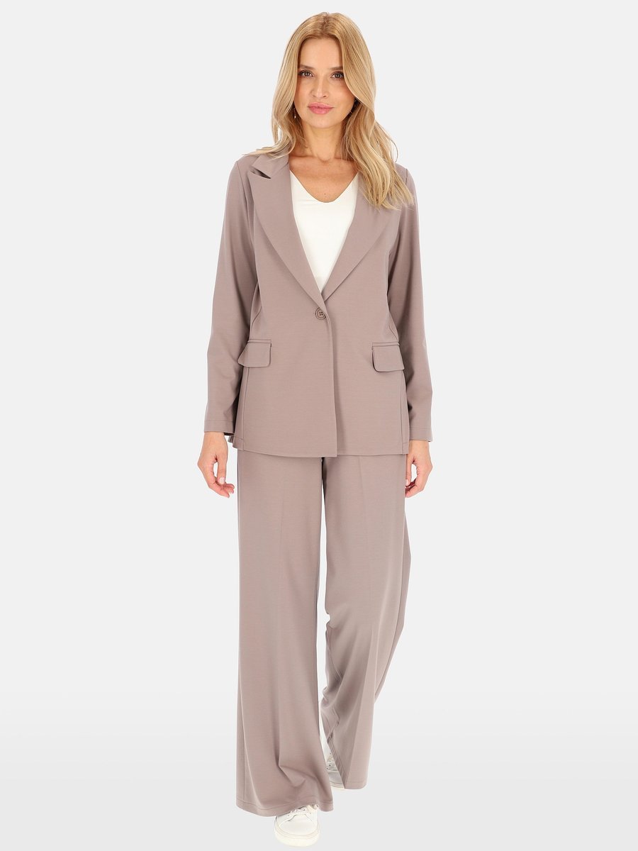 Luźny Żakiet Damski z Naturalnej Tkaniny