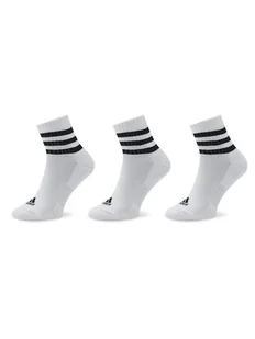 adidas Zestaw 3 par wysokich skarpet unisex 3S C Spw Mid 3P HT3456 Biały - Skarpetki damskie - miniaturka - grafika 1