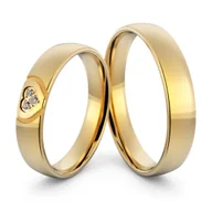 Obrączki ślubne - Obrączki ślubne z sercem i brylantami - Au-1193 - miniaturka - grafika 1