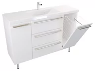 Szafki łazienkowe - Szafka Stojąca Z Umywalką ATH 120 cm DK - Biały Mat - Uchwyty Stal Szczotkowana - miniaturka - grafika 1