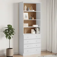 Półki do salonu - vidaXL Biblioteczka z szufladami ALTA, biała, 77x35x186,5 cm, sosna - miniaturka - grafika 1