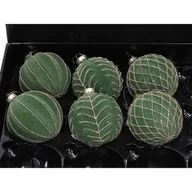 Bombki - Bombka szklana 9 wzory 8 cm zielona - miniaturka - grafika 1