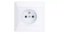 Gniazdka elektryczne - Ospel Gniazdo pojedyncze Akcent BIAŁY GP-1AZP/00 - miniaturka - grafika 1