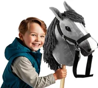 Maskotki i pluszaki - Konik Hobby Horse koń na Kiju Patyku dla dzieci głowa konia Mniejszy A5 - miniaturka - grafika 1
