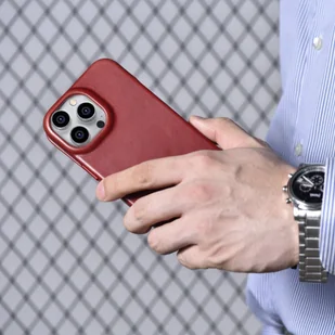 iCarer CE Oil Wax Premium Leather Folio Case skórzane etui iPhone 14 Pro Max z klapką magnetyczne MagSafe czerwony (AKI14220708-RD) - Etui i futerały do telefonów - miniaturka - grafika 34