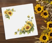 Pasmanteria - Haft krzyżykowy - Zestaw do haftu - Serwetka vintage słonecznikowa - miniaturka - grafika 1