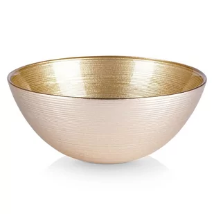 Miska salaterka szklana do sałatek złota okrągła 15 cm 600 ml - Miski i półmiski - miniaturka - grafika 1