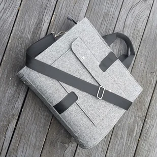 Designerska torba z filcu ver. 2 - szara - z kieszonką - Torebki damskie Designerska torba z filcu ver. 2 - szara - z kieszonką - Torebki damskie - miniaturka - grafika 1