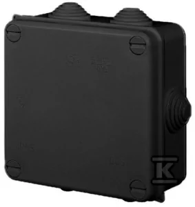 Puszka natynkowa PK-4,134x134x64 IP55, EP-Lux, 6 dławic, czarny - Puszki elektryczne i akcesoria - miniaturka - grafika 1
