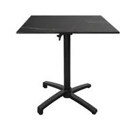 Stoły ogrodowe - Składany stół tarasowy w kompaktowym dekorze marmuru ognistego HPL 70 x 70 - Czarny - Ogród - Stół ogrodowy - Na zewnątrz - miniaturka - grafika 1