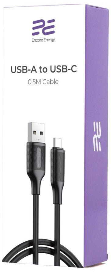 Kabel Encore Energy USB-A USB-C przewód do ładowania i transferu danych 50cm MD-DTAC05B standard